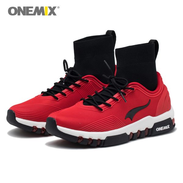 

new onemix men running shoes for men walking shoes outdoor sneakers winter jogging sneakers comfortable red sports