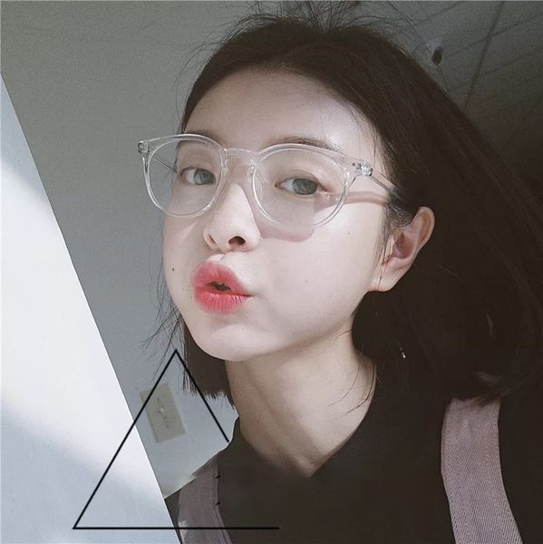 

finished myopia mirror tiktok plain mirror round candy color wear couple wear candy couple dress, Silver