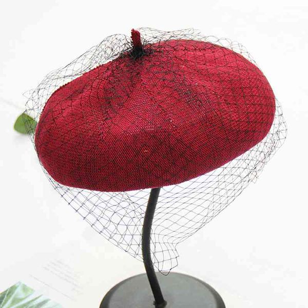 

wzcx 2019 new fashion solid color mesh vintage korean version beret casual tide lace summer women's hat cap, Blue;gray