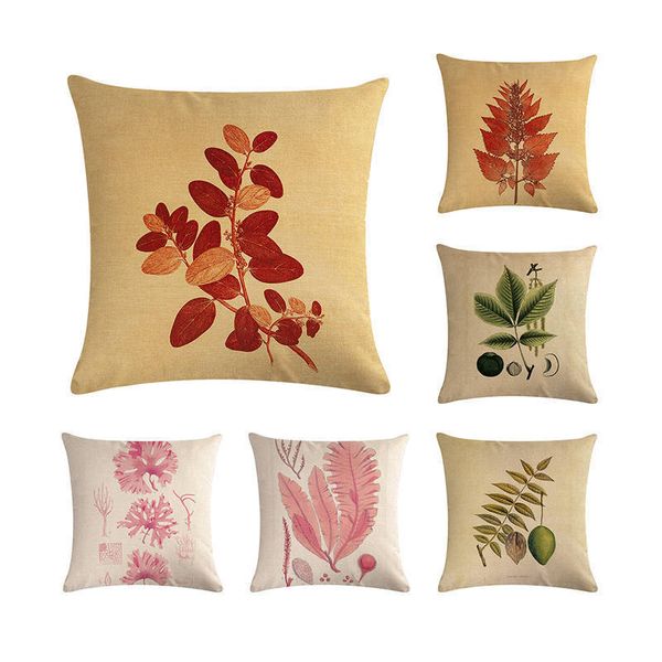 

лист дизайн белье подушка покрытие покрытосеменных растений зеленый красный листья диванную подушку крышки декоративной наволочки zy220