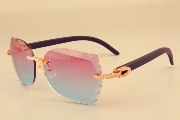 

19 years fashion engraving lens black wood sunglasses diamond series a variety of colors available 8300817 size: 58-18-135mm, White;black