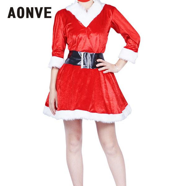 

aonve christmas cosplay dress for women red disfrace christmas party ladies fancy role playing clothing mujer carnival set, Black;red