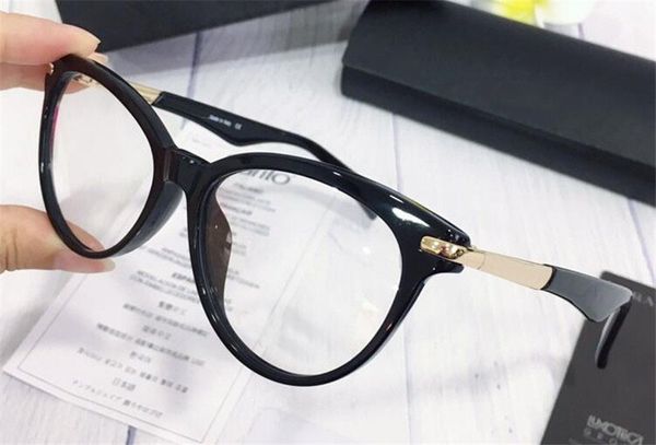 

new fashion designer optical prescription glasses 222 cat eye frame popular style selling hd clear lens, Black