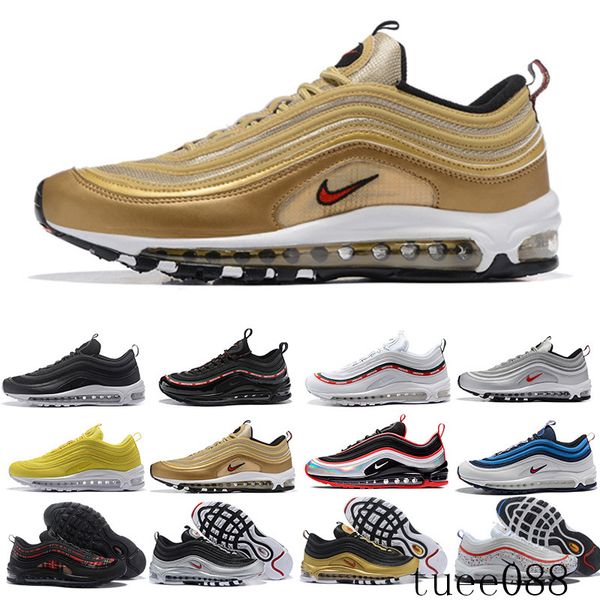

air shoes og triple white running shoes og metallic gold silver bullet pink mens trainer women sports sneakers f-5cq, Black