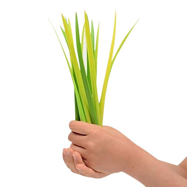 

10 pcs poo-leaf forest green grass-blade ballpoint silicon grass pen black ink