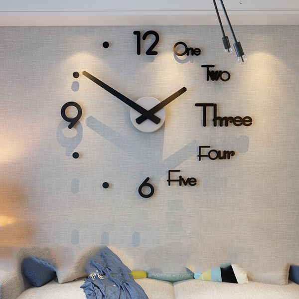 

creative diy wall clock living room home modern minimalist decoration saat home decor clock mechanism wall sticker 50q022