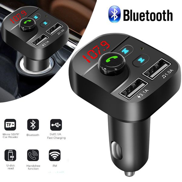 

bluetooth car kit mp3 player fm transmitter mp3 player dual usb charger car bluetooth handscall support tf card