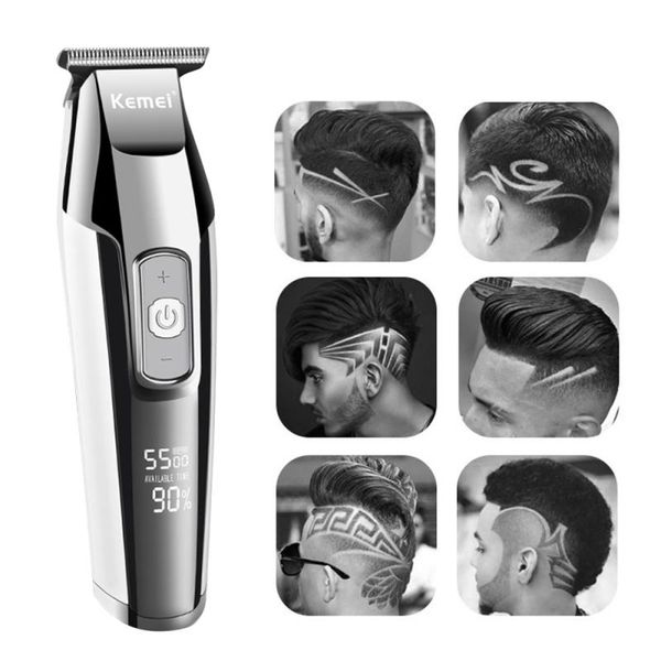 

kemei hair clipper lcd digital display electric shaver mens razor cordless haircut machine 0mm beard hair trimmer 35d newclipper kpatb