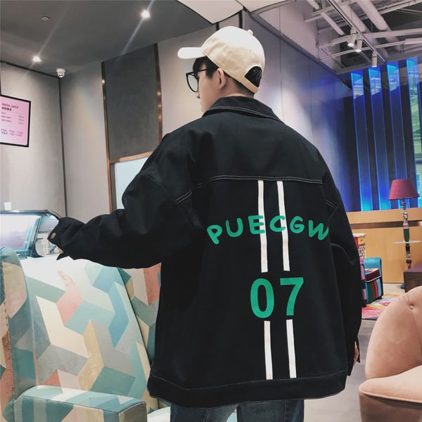 

2019 autumn new korean version of japanese loose men's trend wild couple student casual jacket streetwear hip hop, Black;brown