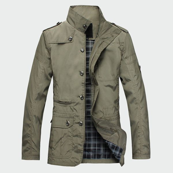 

sell fashion thin men's jackets casual wear korean comfort windbreaker autumn overcoat polyester spring men coat m-5xl, Black;brown