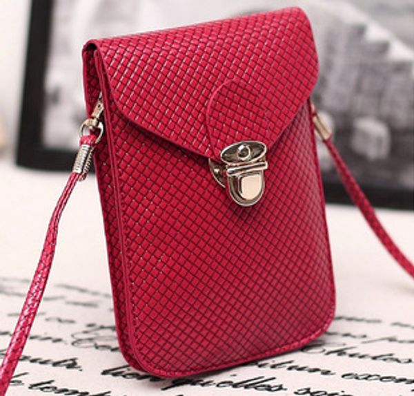 

Simple fa hion preppy tyle women mini mall cro body bag cell phone bag pu leather plaid pur e me enger bag houlder bag