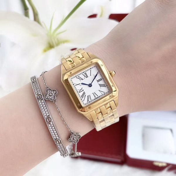 

new luxury watch 36mm&27.5mm dial 316l stainless steel leather strap lady watches cheetah quartz movement watches, Slivery;brown