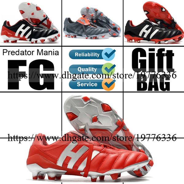 

new arrival 2020 original predator mania fg soccer football shoes firm ground spikes outdoor mens leather football cleats soccer boots, Black