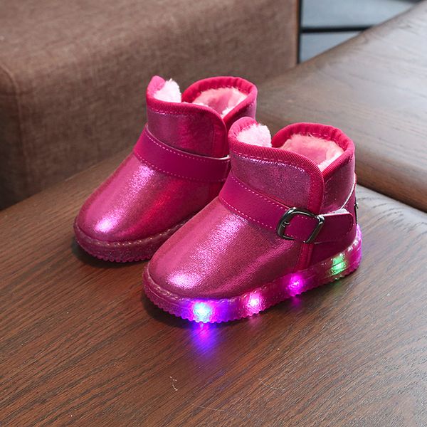

snow children' boots led cotton boots luminous luminous sports shoes winter warm snow children' warm shoes 8#p6, Black;grey