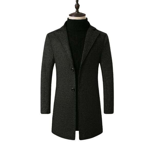 

новый осень зима мужчины смешивает пальто повседневная мужская длинные смешать куртки busniess мода пальто мужская марка тонкий сплошной цве, Black