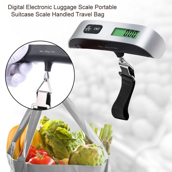 

digital electronic luggage scale portable suitcase scale handled travel bag weighting fish hook hanging scale other kitchen tools