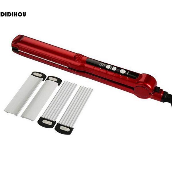 

didihou 3 in 1 hair straightener ceramic lcd display flat iron styling tool professional straightener hair irons for dry, Black