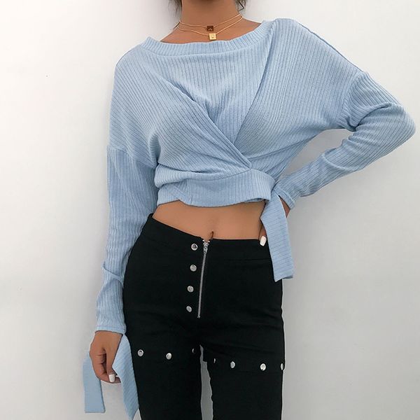

2019 new womens knitted sweater o-neck long sleeve knitwear dual use jumper pullover winter fashion, White;black