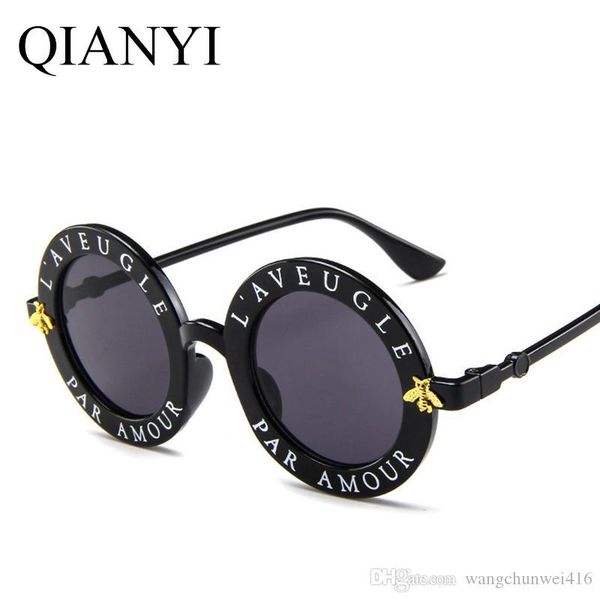 

круглые солнцезащитные очки английские буквы маленькая пчелка солнцезащитные очки мужчины женщины очки мода мужской женский бесплатная доста, White;black