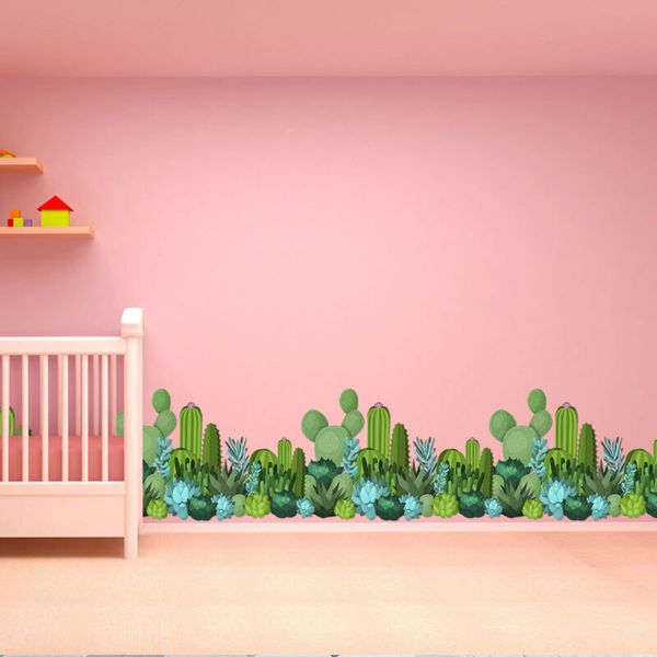 

25x70cm cactus green plants wall stickers creative vinyl living room wall decals mural kids nursery home decor decorative poster