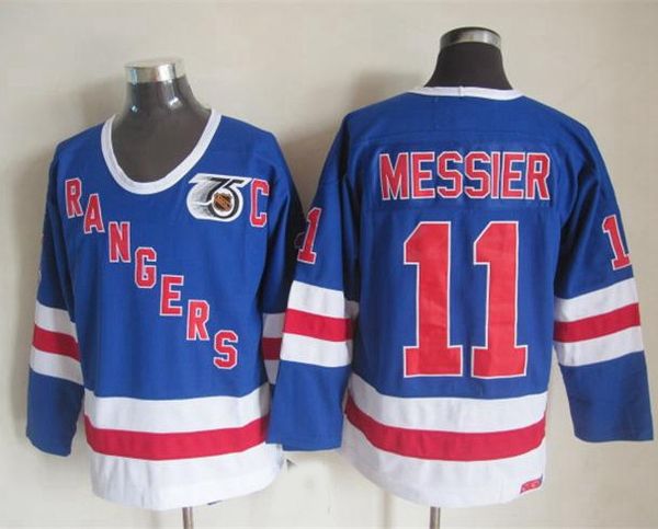 

vintage 1991 mens new york rangers mark messier hockey jerseys vintage #11 mark messier 75th anniversary blue shirts m-xxxl, Black;red