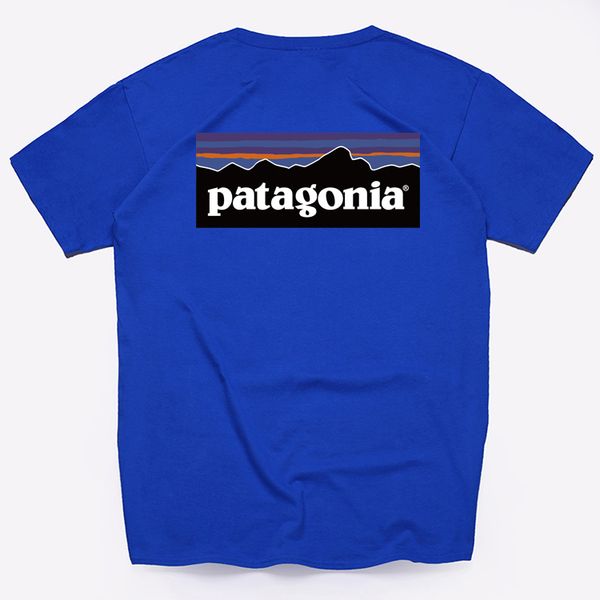 

High grade brand tee for Boy and Girl wear with tags Patagonia T-shirt style cotton middle aged men's Stripe Men's short sleeved T-shirt