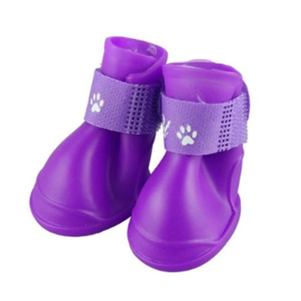 

1 pair/set waterproof anti-slip pets dogs shoes breathable pvc solid color rain boots shoes for pet supplies