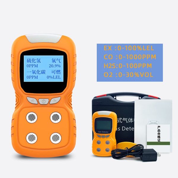 

портативный мульти детектор газа газовый зажим 4-gas lpg/co/o2 / h2s монитор сигнализации батареи обнаружения сигнализации бытовой