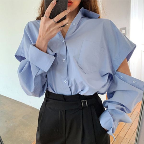 

fashion designer long sleeve blouse for women luxury vintage blouses work casual work loose clothes, White