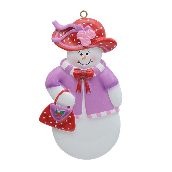 

snowlady with handbag resin hanging personalized christmas tree ornament as craft souvenir used for gift or home decoration