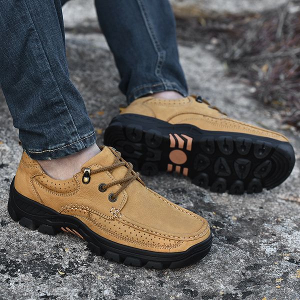 

outdoor sport walking shoes men breathable genuine leather walking climbing shoes camping botas tacticas hombre sneakers