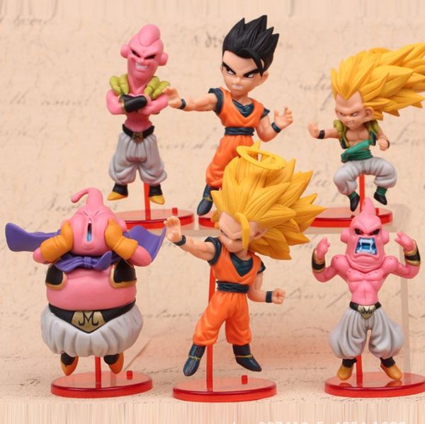 

6pcs a set dragon ball action figures toys sun wukong saiya dolls for kids funny toy