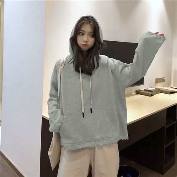 

womens solid comfortable hoodies fashion women casual loose long sleeve print sweatshirt oversized sudaderas para mujer, Black