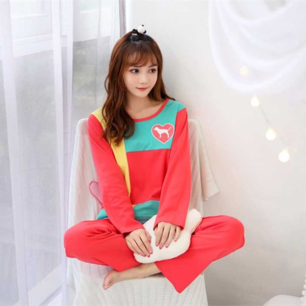 

pajamas sets cartoon cute sweet fresh casual thin soft women home 2018, Blue;gray