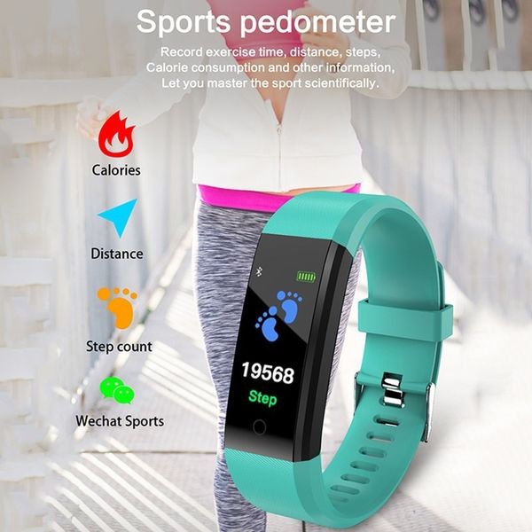 

2019 new 115 plus smart bracelet sport pedometer call message heart rate sleep monitoring smart band smartwatch wristband id115plus bands