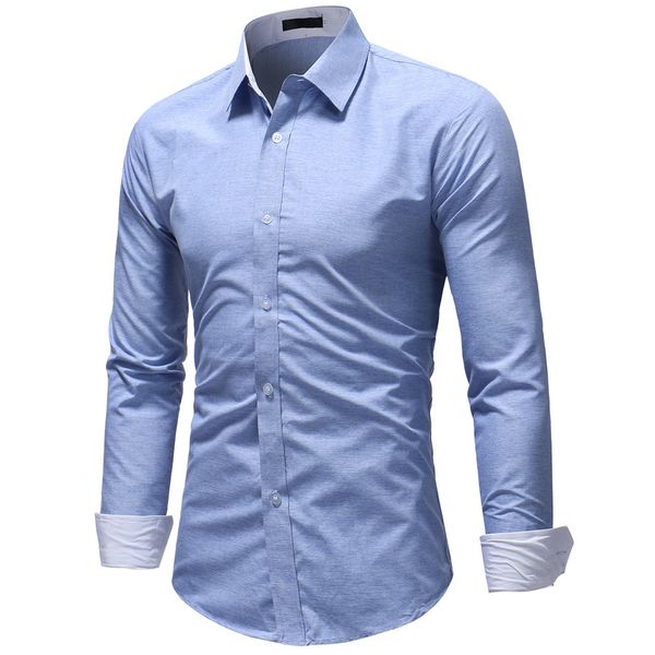 

men long sleeve button down casual formal slim fit shirt, White;black