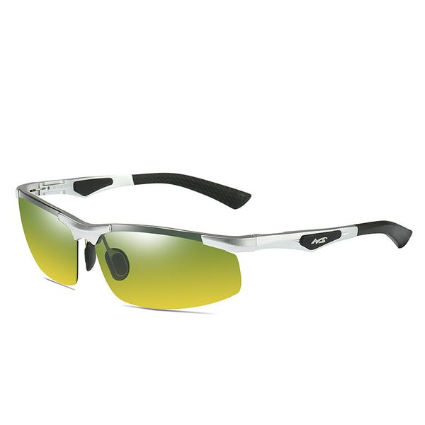 

men's aluminum-magnesium polarized sunglasses anti-glare driving brightening night-vision day-night glasses