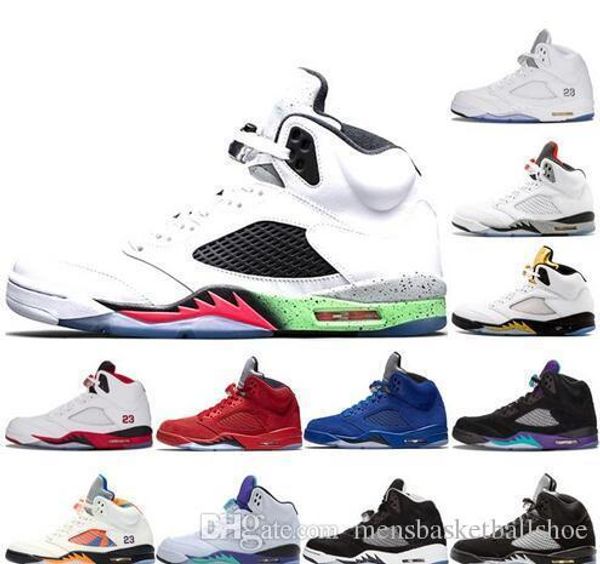 

5s 5 space jam international flight mens basketball shoes 2019 ing men black white grape blue red suede sports sneakers trainers