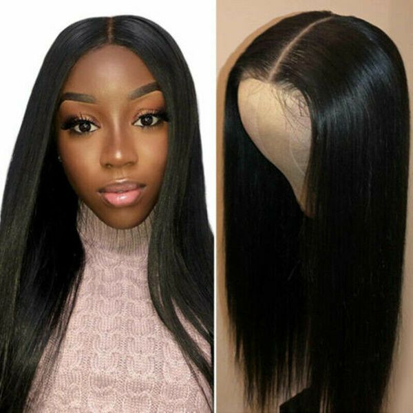 

brazilian straight full lace human hair wigs peruvian straight virgin hair lace front wigs remy pre-plucked full lace wigs, Black;brown