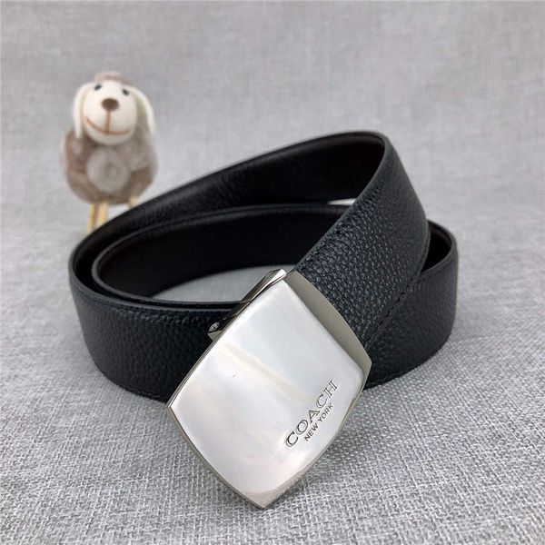 

coach coach belt роскошный кожаный ремень роскошный высококачественный модный бренд кожаный ремень мода пряжка последняя ширина 3,4 см бестс, Black;brown