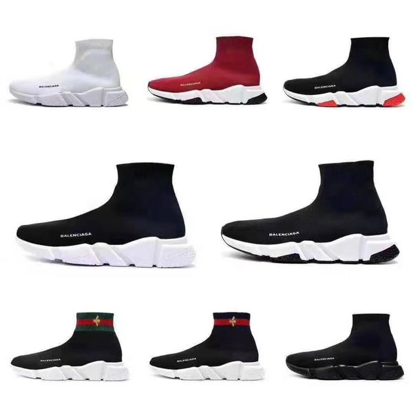 

2020 shoes speed trainer platform casual of triple socks red bule white flat fashion mens womens sports sneakers fashion balenciaga, Black