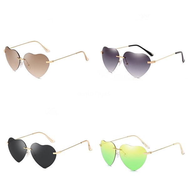 

classic vassl mens womens uv400 heart-shaped sunglasee brown gradient sunglass gold metal frame 58mm glass lens come box #21331, White;black