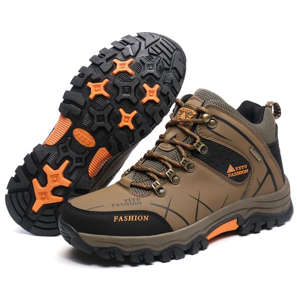 

men hiking shoes waterproof leather shoes climbing & fishing new popular outdoor men high winter boots size39-47