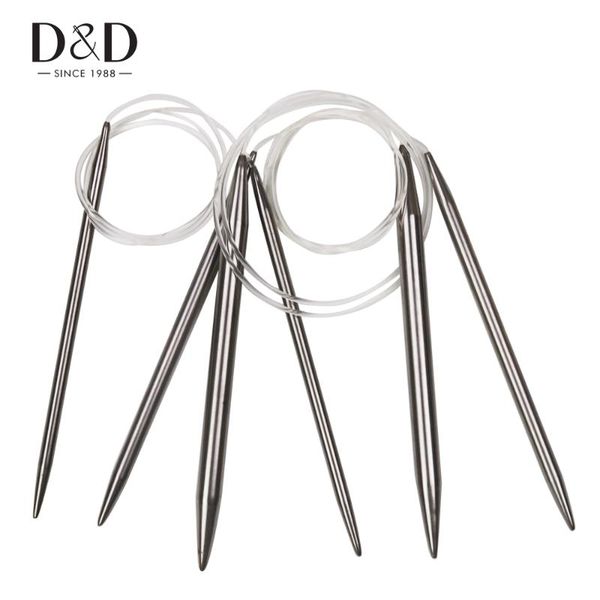 

d&d stainless steel circular knitting needles knitting pins crochet weaving pins needlework tools 4mm/6mm/10mm, Black
