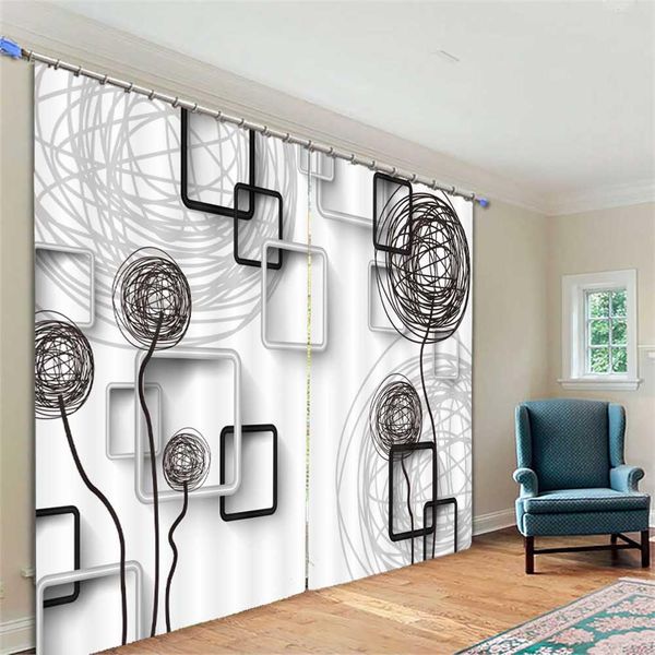 

modern simple abstract lines 3d window curtains living room bedroom drapes rideaux factory customized size shower shading cloth