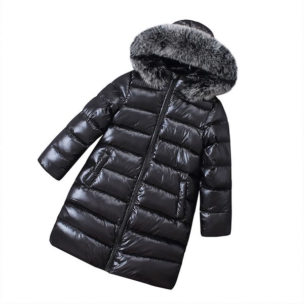 

2018 fashion down winter coats girls baby clothes long down jacket for boy clothes coat kids, Blue;gray