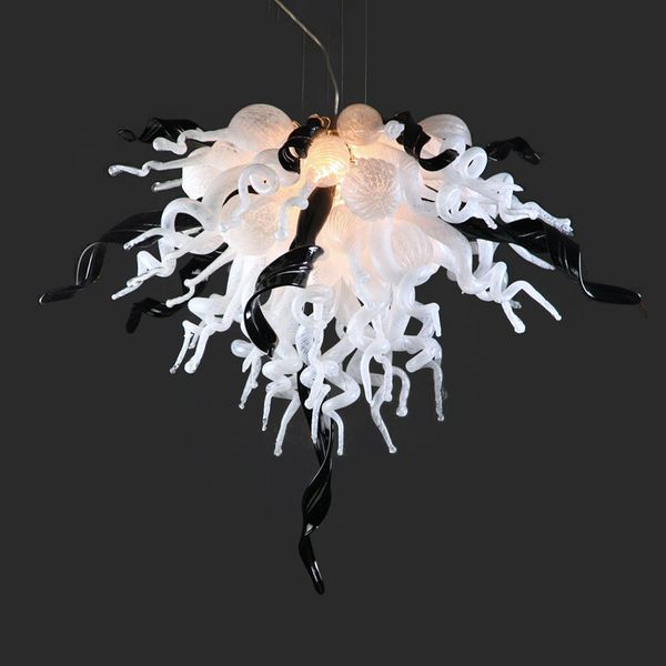 

modern chandelier light led art glass lighting white black ceiling droplight bedroom study room decoration creative chandelier hanging la