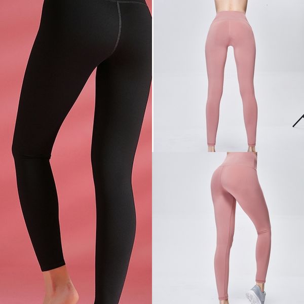 

korean style yoga pants sport pants women pure color yoga pant seamless splicing high waist stretch tight hip lift yoga pants, White;red