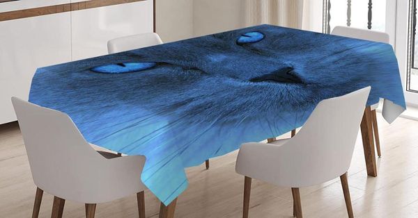 

cat tablecloth kitchen dining table blue animal washable cloth tv cabinet table decorations covers home rectangular
