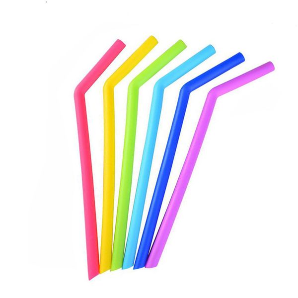 Cannucce colorate in silicone per tazze cannucce dritte in silicone per uso alimentare da 25 cm per cannucce da bar per la casa Epacket free